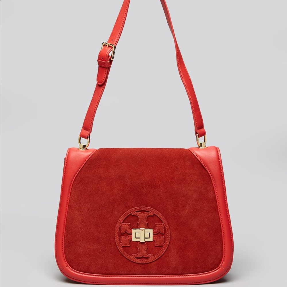 NEW Authentic Tory Burch Gloria Suede Shoulder Bag